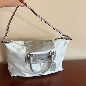 Large white coach bag